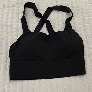 Athleta Cross-Back Black Longline Sports Bra